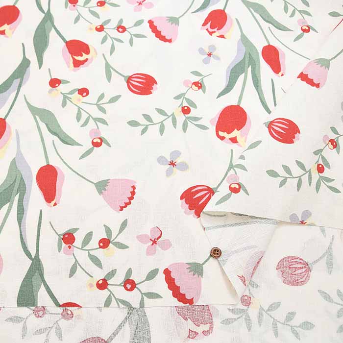 W-Width Cotton Buckingham Printed Fabric - Tulip - Image 6