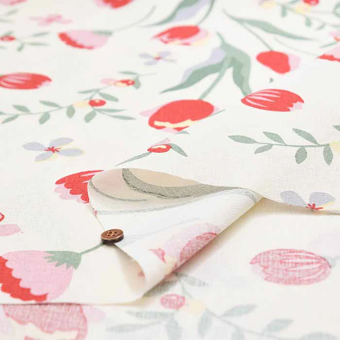 W-Width Cotton Buckingham Printed Fabric - Tulip - Image 8