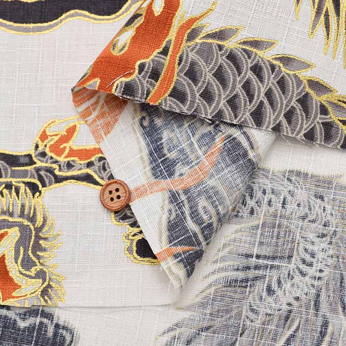 Cotton Dobby Lamé Printed Fabric - Large Dragon - Image 6