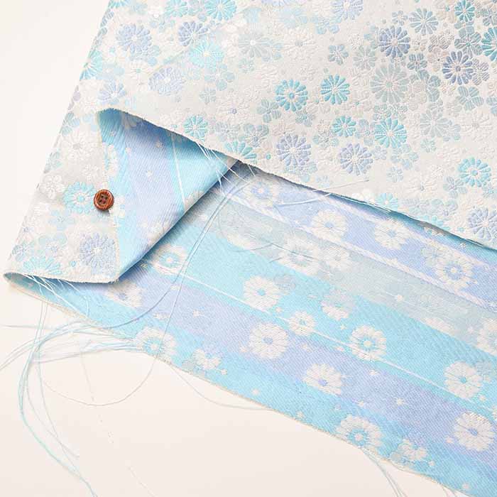 Gold Brocade (Kinran)  Fabric - Chrysanthemum Blossom - Image 3