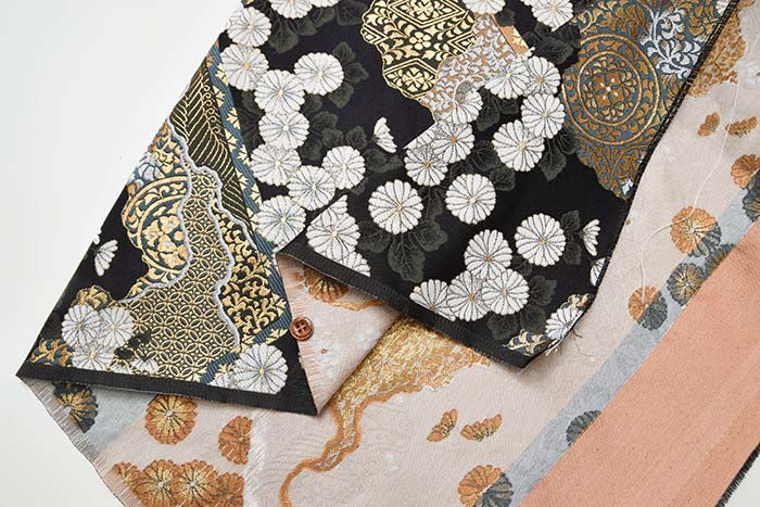 Gold Brocade (Kinran)  Fabric - Chrysanthemum on Mountain - Image 3