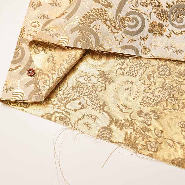 Gold Brocade (Kinran)  Fabric - Dragon Tiger - Image 3