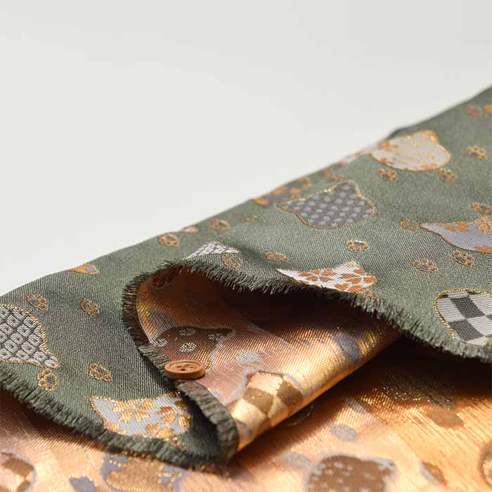 Gold Brocade (Kinran)  Fabric - Cat - Image 5