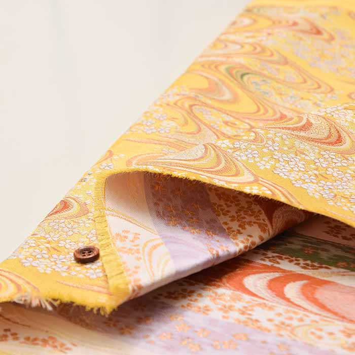 Gold Brocade (Kinran)  Fabric - Cherry Blossom Stream (Small) - Image 5