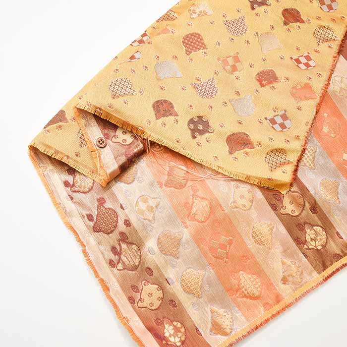 Gold Brocade (Kinran)  Fabric - Cat - Image 3