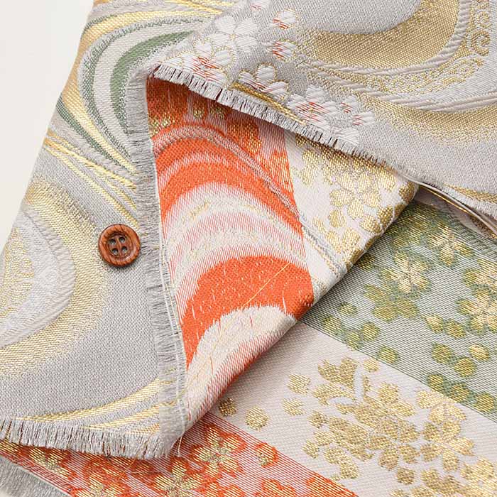 Gold Brocade (Kinran)  Fabric - Cherry Blossom Stream (Large) - Image 4