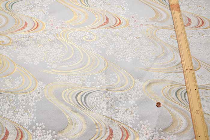 Gold Brocade (Kinran)  Fabric - Cherry Blossom Stream (Large) - Image 6