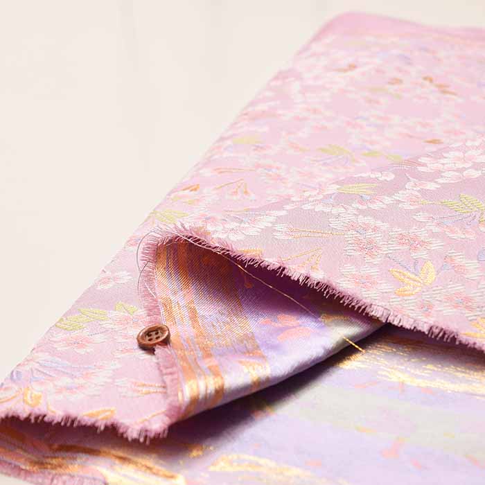 Gold Brocade (Kinran)  Fabric - Cherry Blossom - Image 5