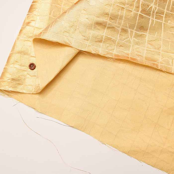 Gold Brocade (Kinran)  Fabric - Ice Crack Pattern - Image 5