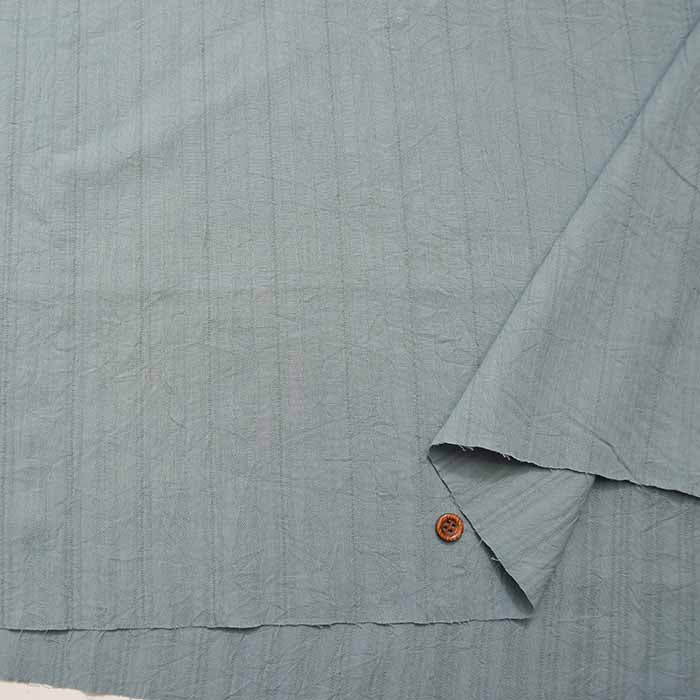 Hand-Washed Cotton Stripe Dobby Fabric - Image 4