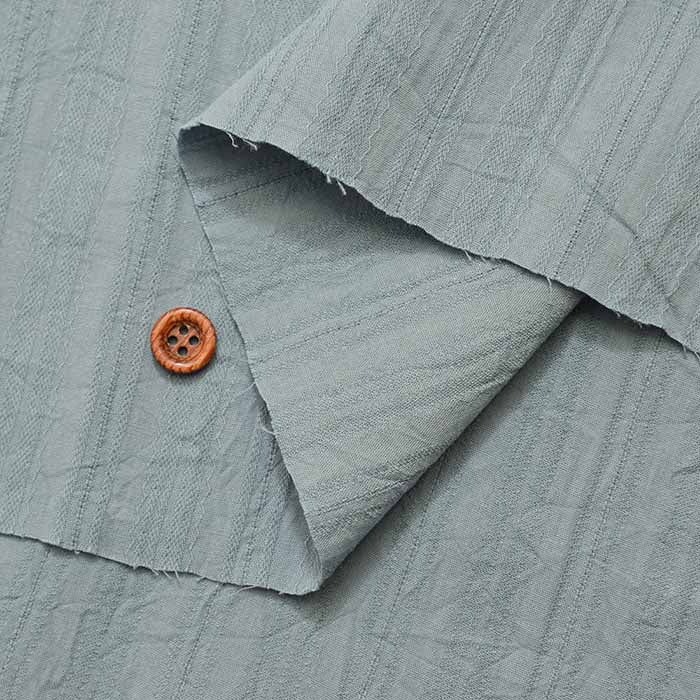 Hand-Washed Cotton Stripe Dobby Fabric - Image 5