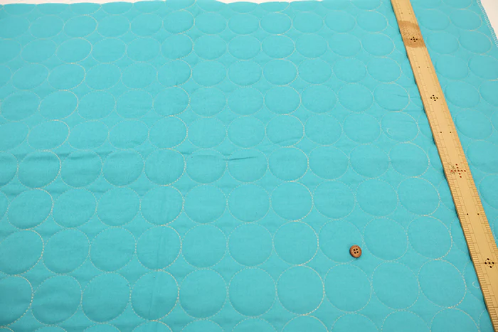Cotton Circle Stitch Quilted Fabric - Image 5