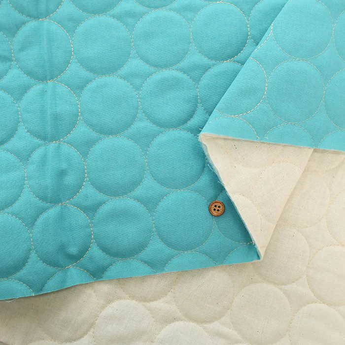 Cotton Circle Stitch Quilted Fabric - Image 6