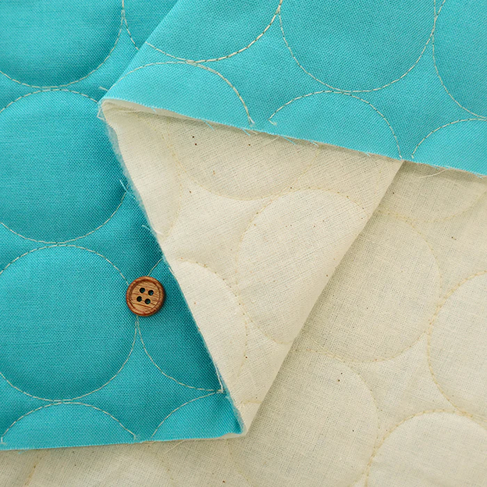 Cotton Circle Stitch Quilted Fabric - Image 7