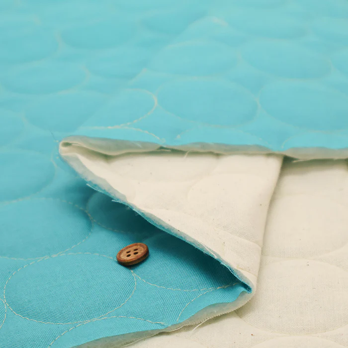 Cotton Circle Stitch Quilted Fabric - Image 8