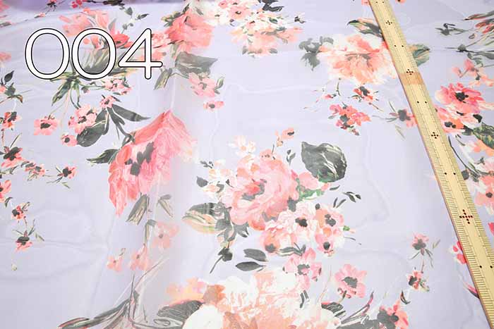Polyester Organdy Printed Fabric - Flower - Image 3