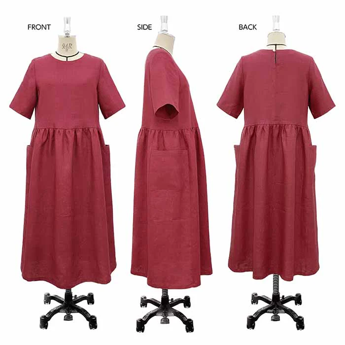 Pattern - Short Sleeve Gathered Dress - Image 4