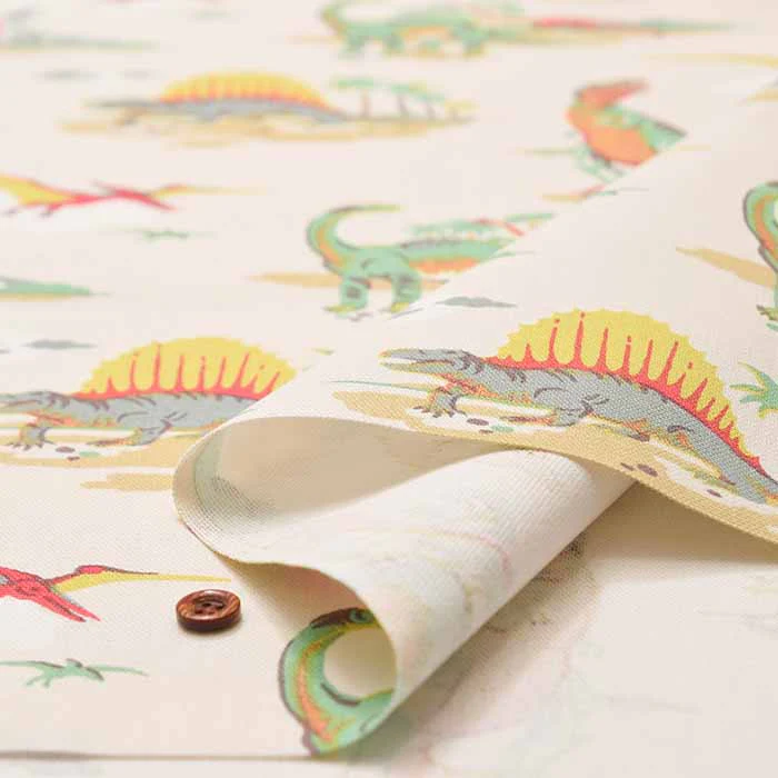 【Official UK Import – Cath Kidston】Cotton Light Canvas Fabric ＜Dino Multi＞ - Image 5
