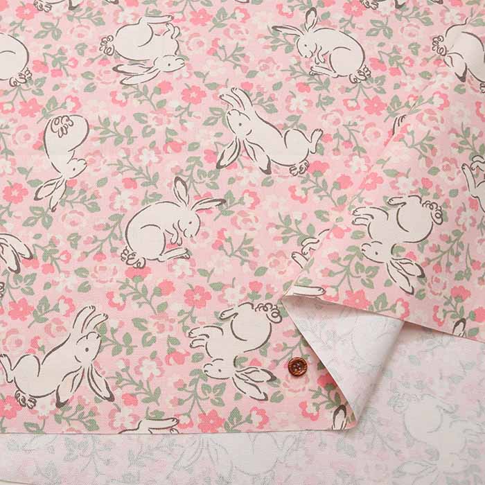 【Official UK Import – Cath Kidston】Cotton Light Canvas Fabric ＜Jumping Bunnies Brush＞ - Image 3