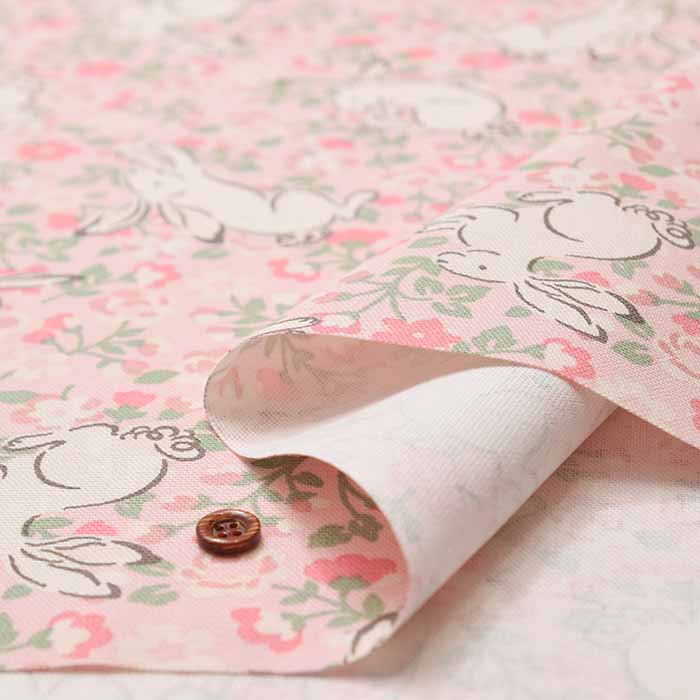 【Official UK Import – Cath Kidston】Cotton Light Canvas Fabric ＜Jumping Bunnies Brush＞ - Image 5