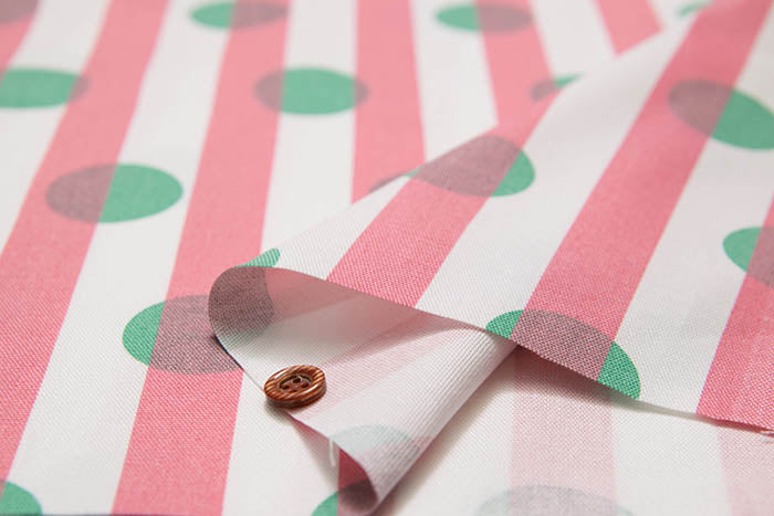 Cotton Oxford Printed Fabric - Dot Stripe - Image 5