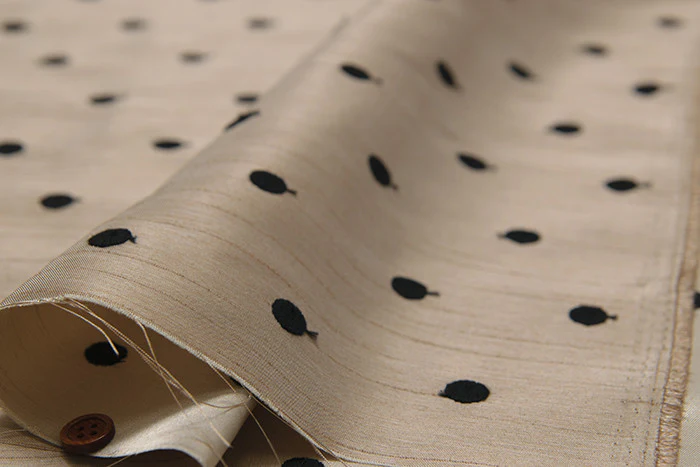 Cation Shantung Embroidered Lace – Dot [2F] - Image 7